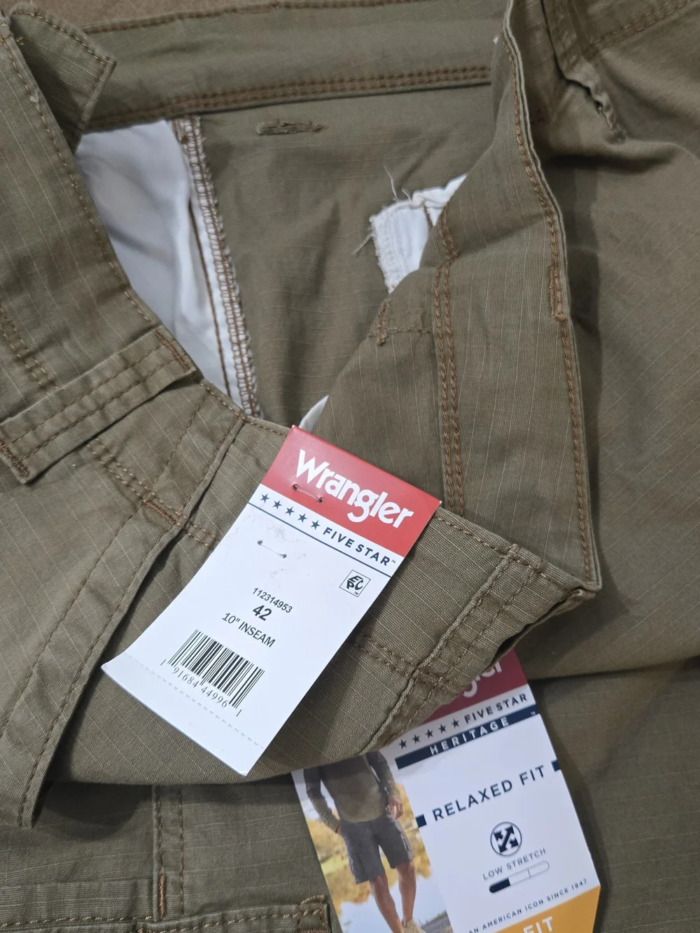 Wrangler Tan Cargo Shorts with Utility Pockets